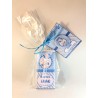 Tableta chocolate + abridor bautizo elefante globos azul